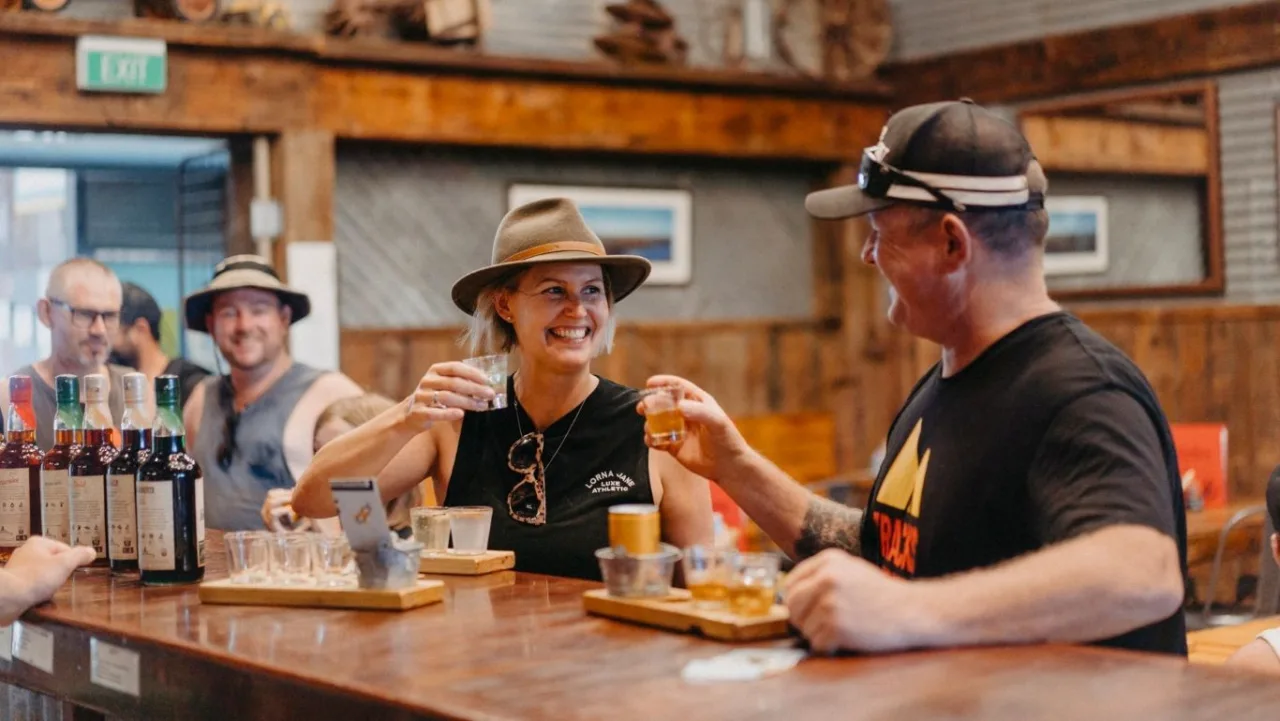 couple at hoochery distillery